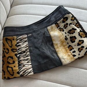 Animal Print Patchwork Skirt